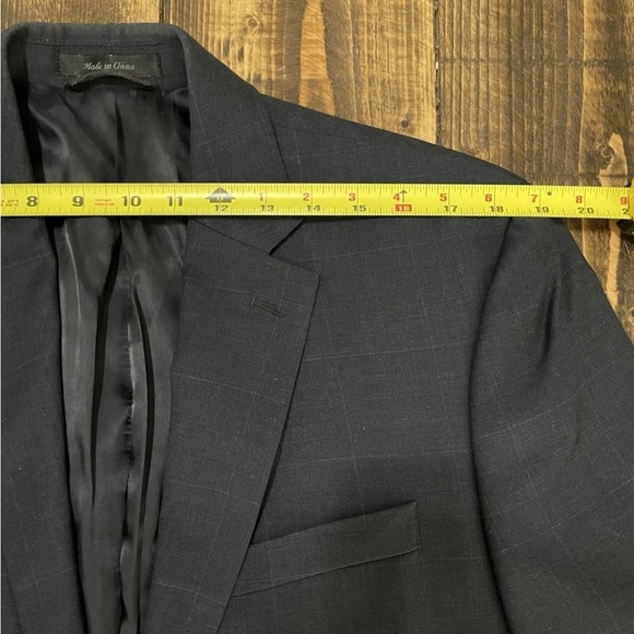 Ralph Lauren Blue Windowpane Plaid 100% Wool Sport Coat Blazer 40R READ - Picture 10 of 14